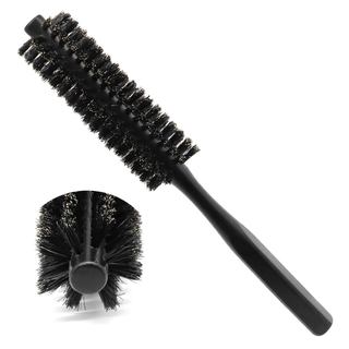 Escova Redonda Pequena para Secagem com Secador, Escova de Cabelo com Cerdas de Javali, Pente Redondo Fino para Modelage