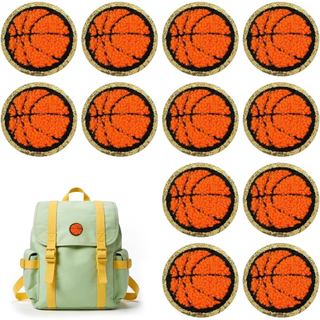 12 Patches de Reparação de Tecido em Chenille, Bordados com Temática Esportiva, para Costurar ou Colar com Ferro, Patche