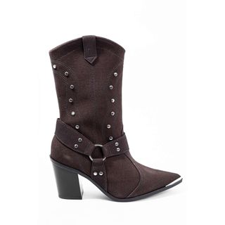 BOTA WESTERN VIZZANO MARROM BICO FINO COM TACHAS