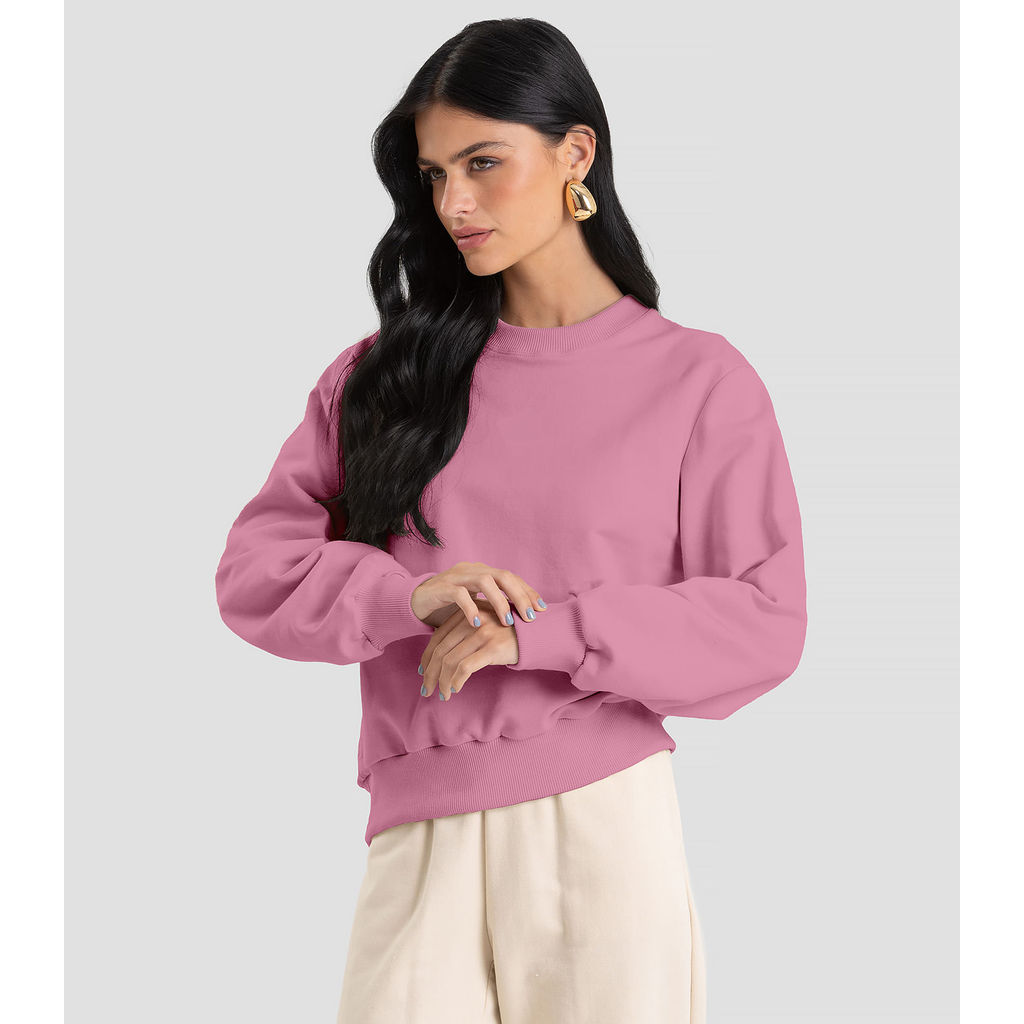 Blusão Feminino em Moletom Penteado Dianna Rosa