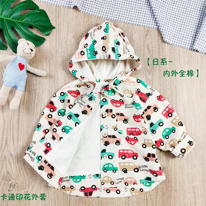 Estilo japonês algodão tamanho 90-130 crianças Hoodie médio pequeno crianças dos desenhos animados impresso topo médio p