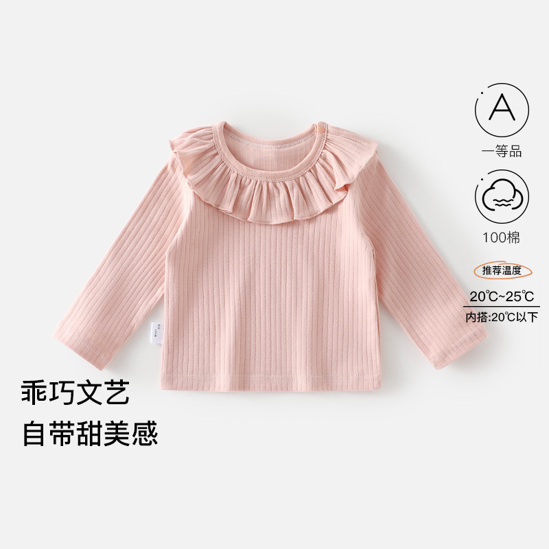 Meninas camisa de fundo outono inverno roupas crianças moda bebê manga comprida camiseta quente All-Match topo