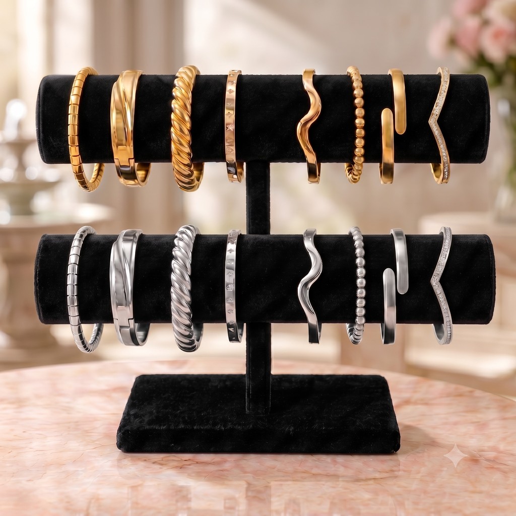 Pulseira Bracelete Acessórios Femininos Aço Inoxidável Dourado Pulseira Ajustável Antialérgico