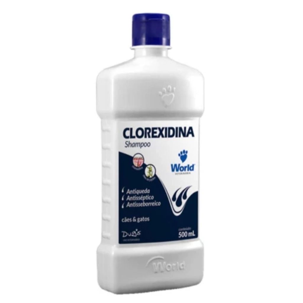 Shampoo Clorexidina Sabonete Clorexidina ou Shampoo Antiparasitario 500mL world Cães e Gatos · foto 2