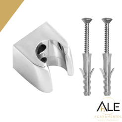 Suporte para Ducha Higiênica Mangueira Abs Cromada Cor Prateado Brilhante