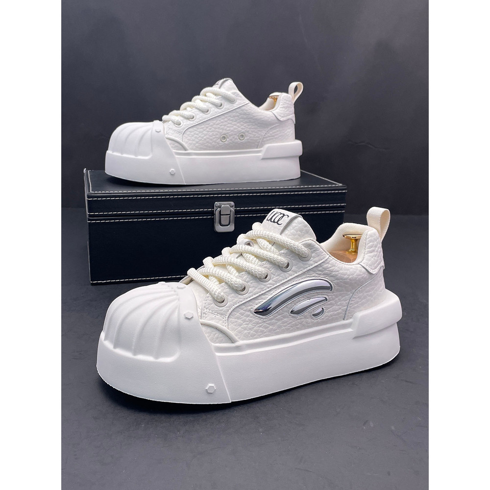 Shell Toe sapatos brancos homens aumento interno primavera novo estilo moda tendência esportes lazer personalidade All-M