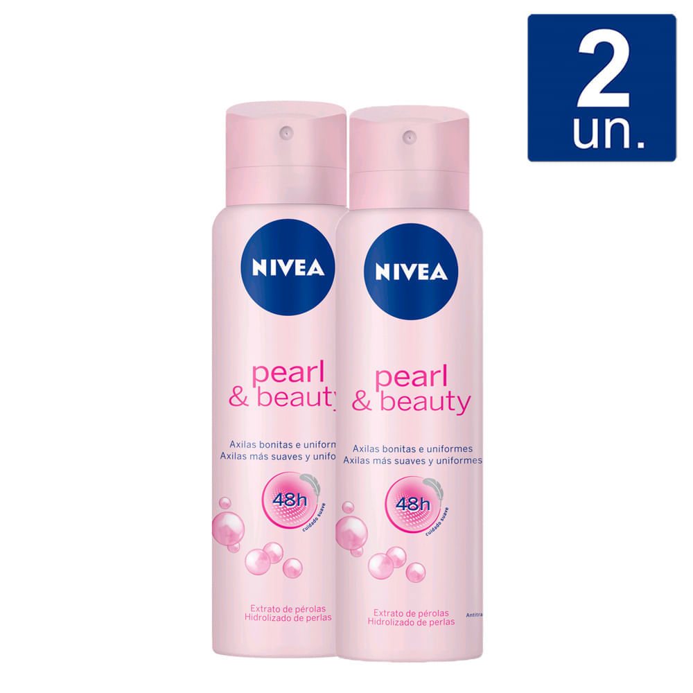 Kit 2 Desodorante Antitranspirante Aerosol Nivea Pearl & Beauty 150ml