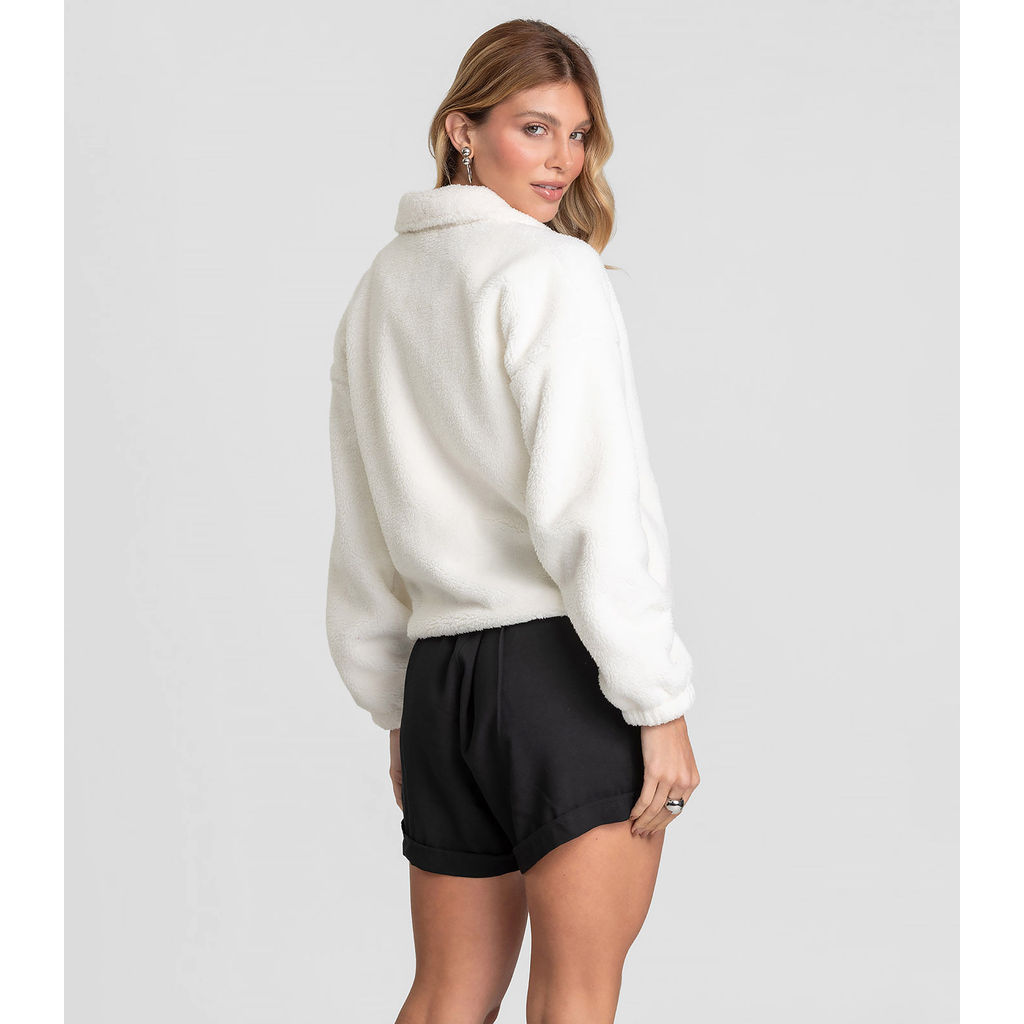 Jaqueta Feminina Bomber Carneirinho Dianna Off White