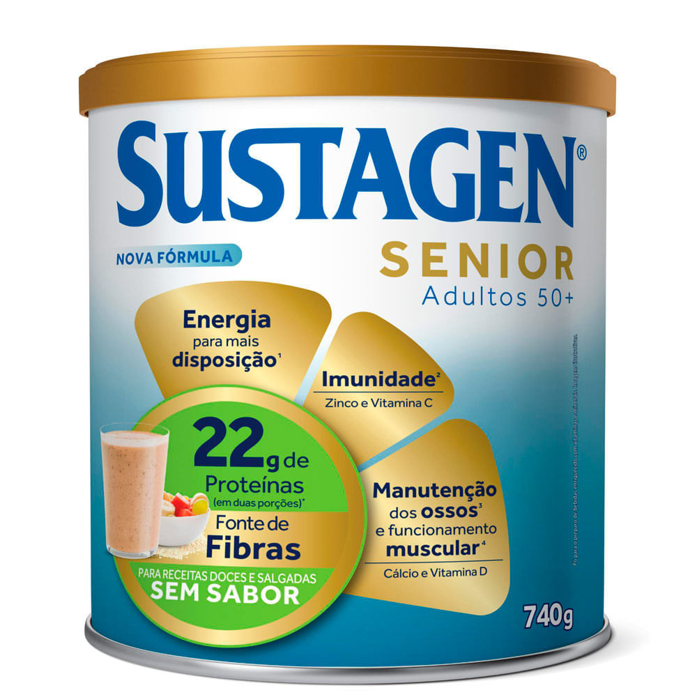Complemento Alimentar Sustagen Senior Adultos 50+ Sem Sabor 740g