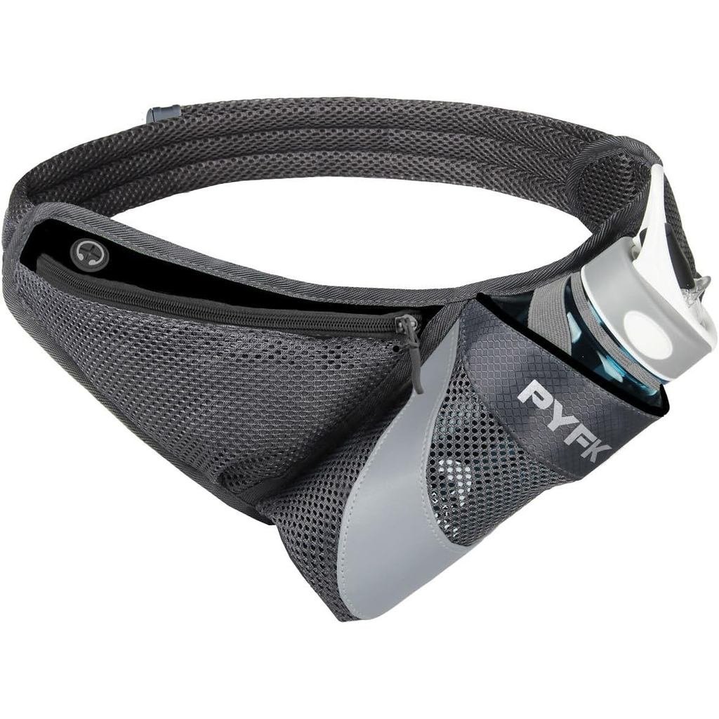 Cinto de Corrida PYFK com Porta-Garrafa de Água para Homens e Mulheres, Bolsa de Cintura Refletiva