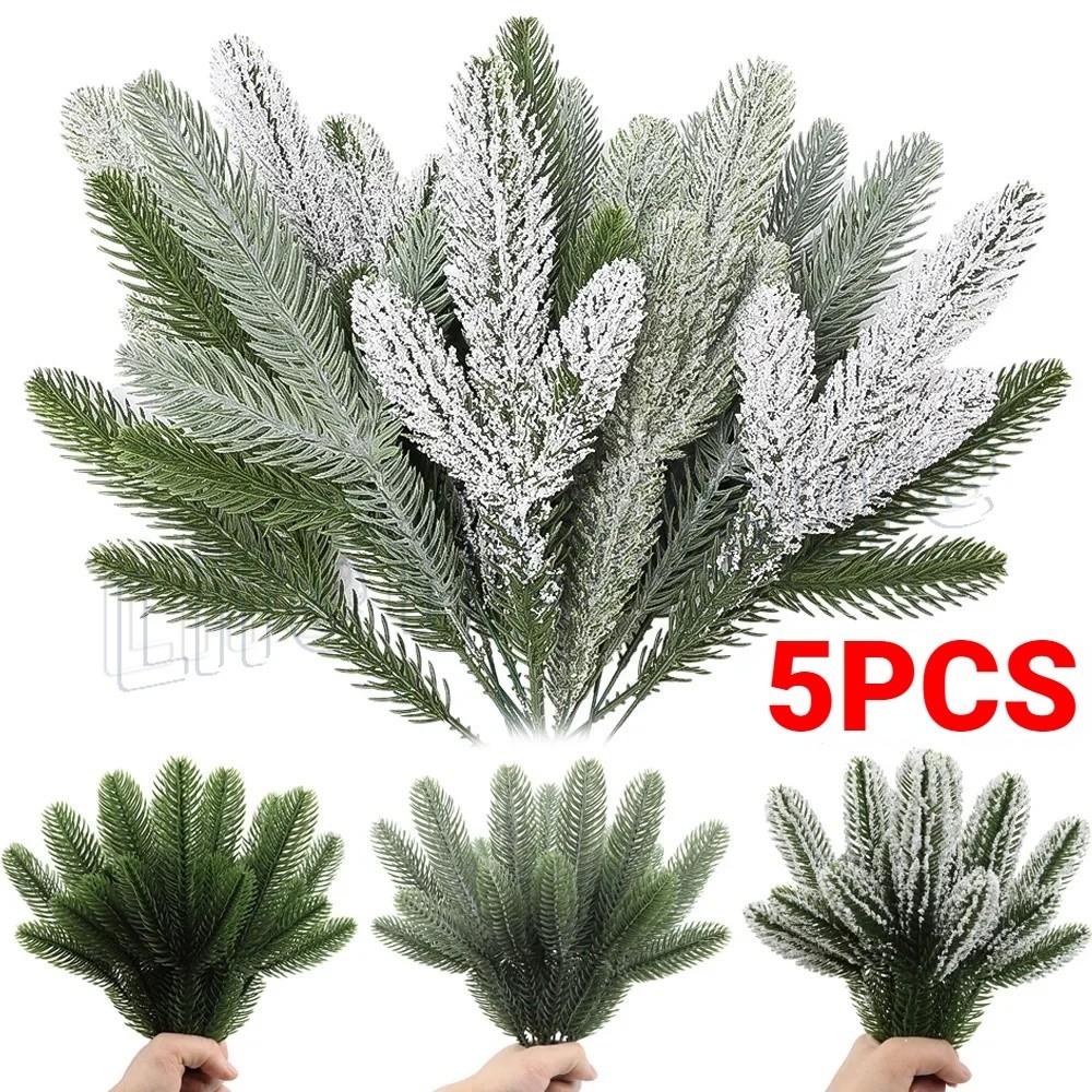 [Destaque] Ramos De Pinheiro De Plantas Falsas De Plástico/Agulha Natal Artificial/Enfeites De Guirlanda De Árvore De DI
