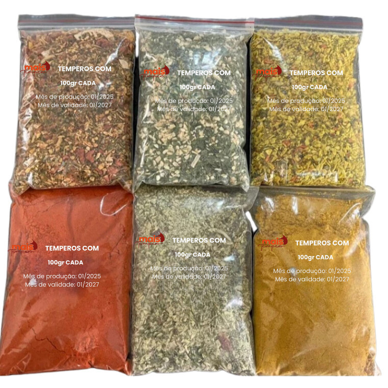Monte seu kit tempero com 1kg Essenciais para Culinária Temperos e Condimentos