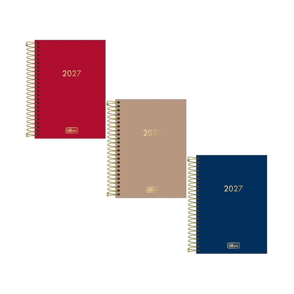 Agenda executiva espiral diária Napoli Cores 187x129mm 2027 Tilibra