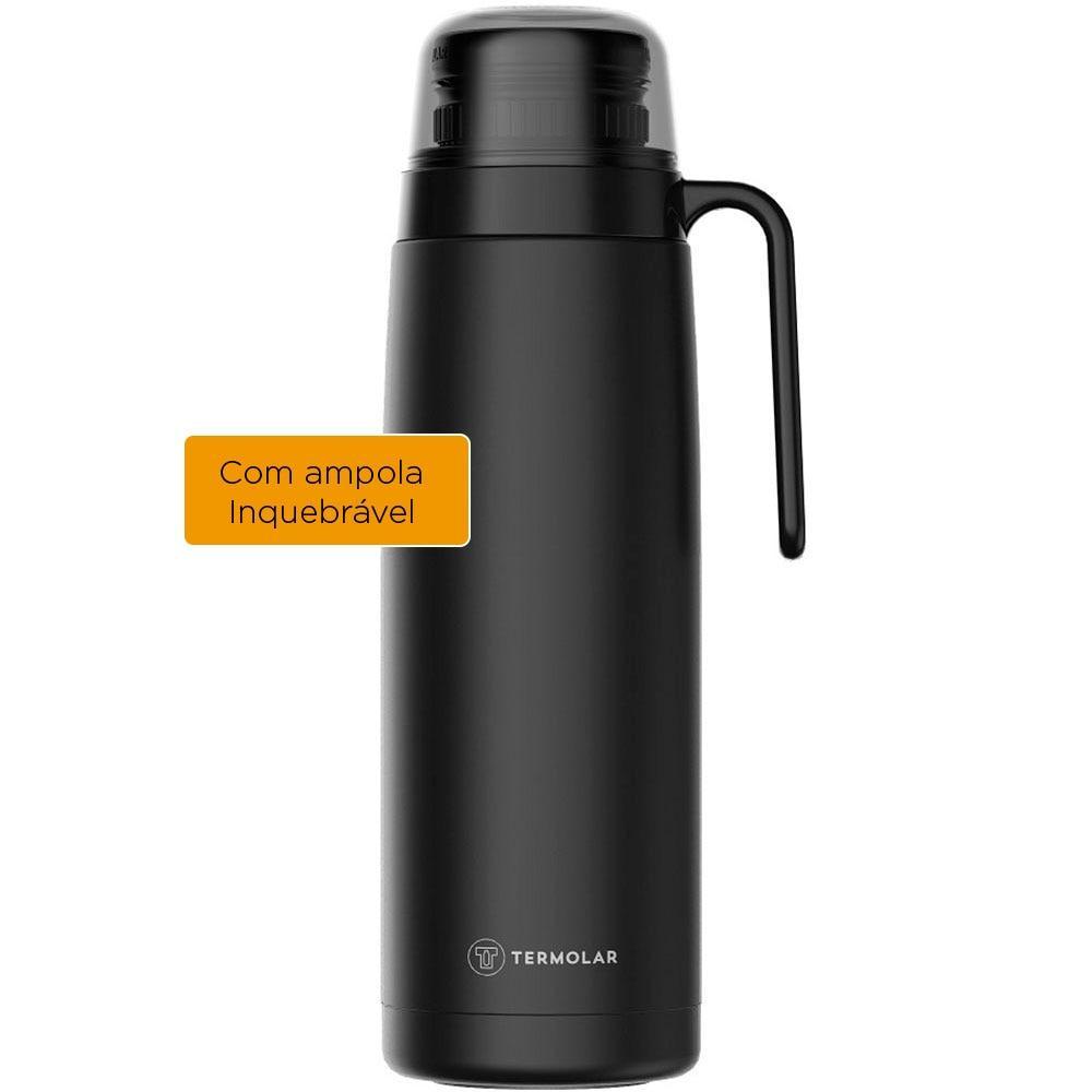 Garrafa Térmica 1 Litro Termolar R-Evolution com Ampola Inquebrável, Preto