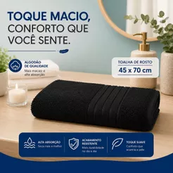 Toalha de Rosto 45x70cm Lyra 300g/m² Macia Alta Absorção Confortável Secagem Rápida Camesa