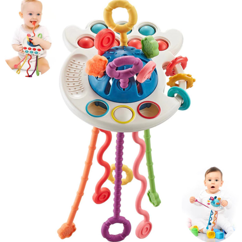 Brinquedos Sensoriais Para Bebês Montessori Mordedor Chocalho Tatil Interativo Polvo
