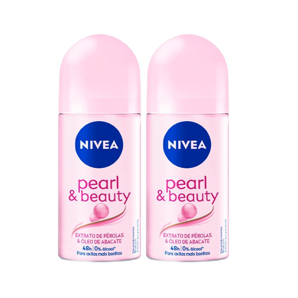 Imagem Kit 2 Desodorante Antitranspirante Nivea Roll On Pearl & Beauty 50ml