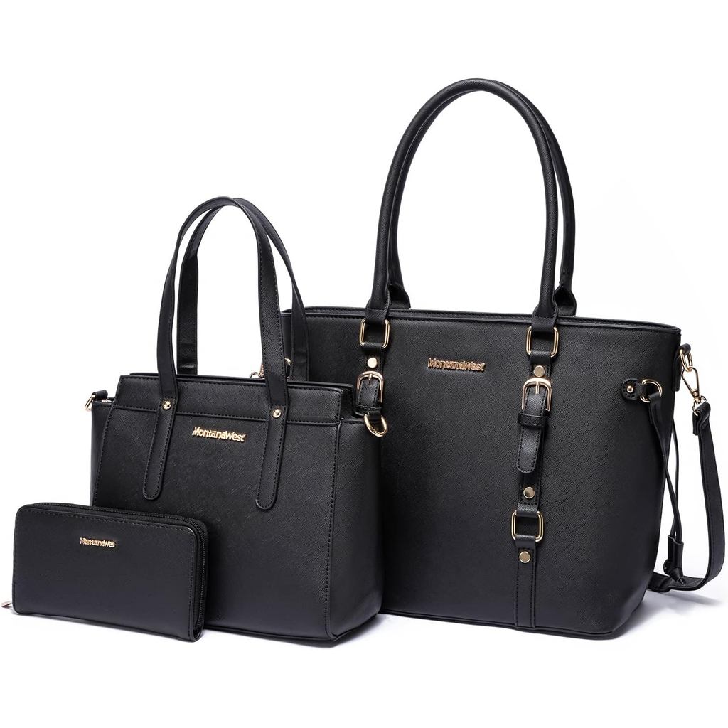 Conjunto de três peças de bolsas Montana Western para mulheres: bolsa de mão e carteira, de ombro, bolsa transvers