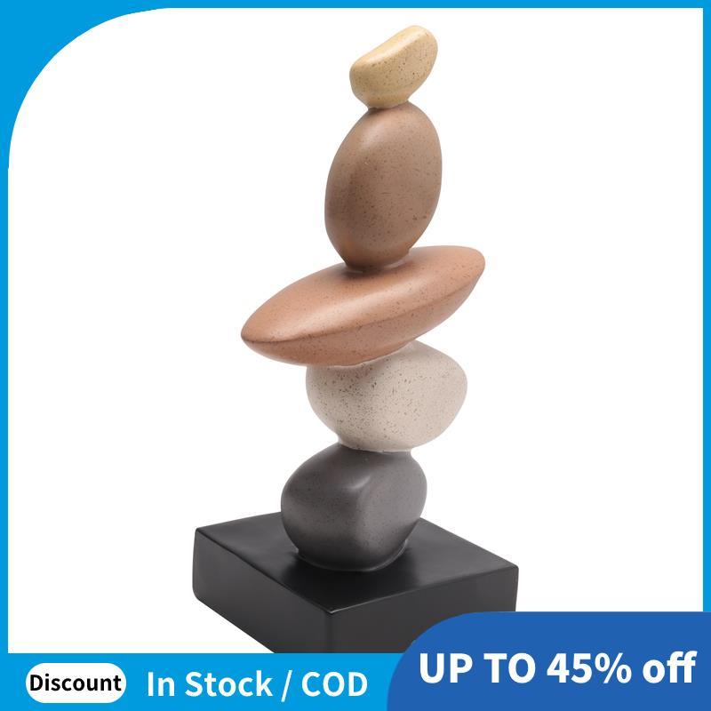 Escultura De Pedras Empilhadas De Resina Moderna-Arte Abstrata De Rocha Balanceada Para Vários Tipos De Sala , Destaque