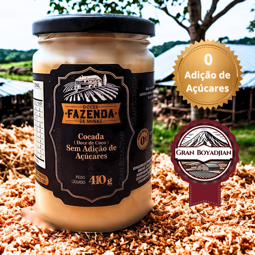 Cocada Cremosa Sem Adição de Açúcares (Diet) Fazenda de Minas 410g