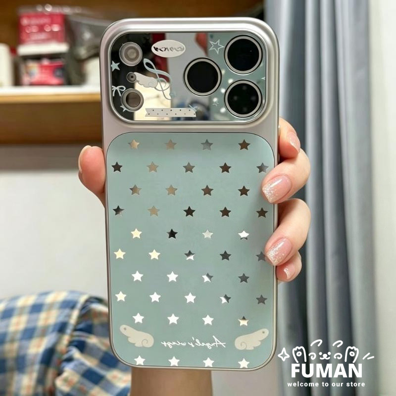 Capa De Telefone Espelhada Com Estrelas Ocas Estilo Coreano Para Samsung Galaxy A07 M07 F07 A06 M06 F06 A05S M05 A04S A0