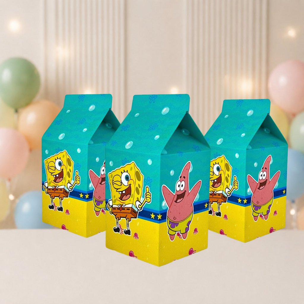 Caixinha BOB ESPONJA | Caixa Milk Personalizada   | Mimos Aniversário Lembrancinhas Personalizados Kit Festa