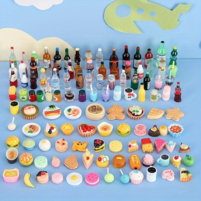 Miniatura de loja de conveniência para casa de brinquedos DIY, brinquedo de comida em miniatura, acessórios de cenário i