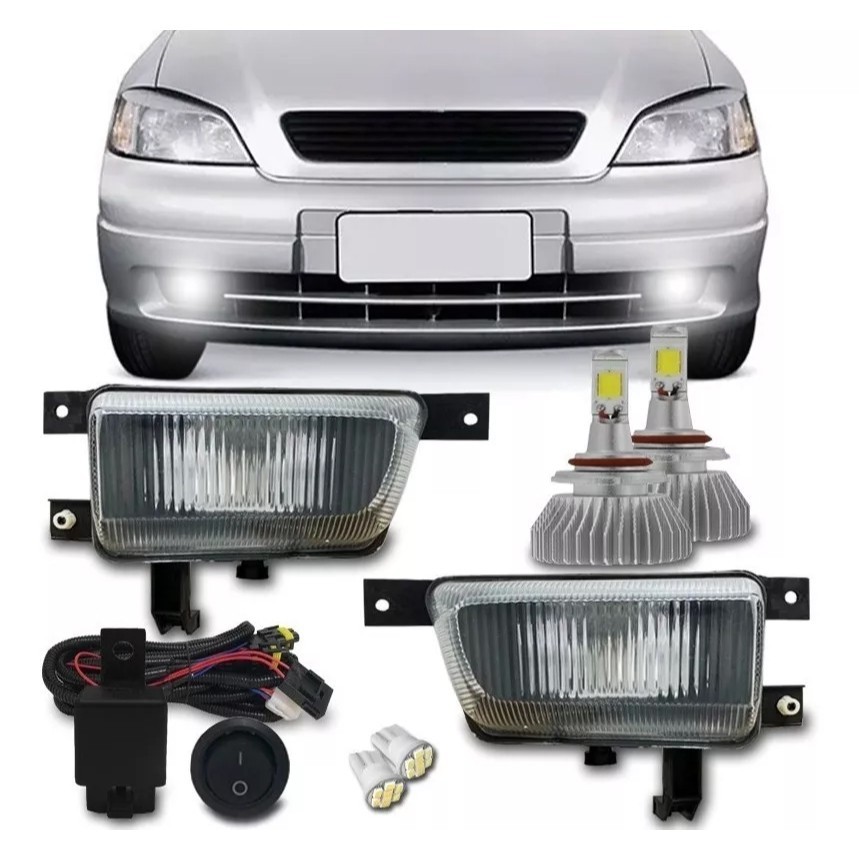 Kit Farol Milha Astra Hatch Sedan 98 99 00 01 02 + Super Led H3 6k