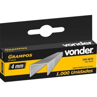 Grampo reto 4 mm para grampeador VONDER Zincado Anti oxidação/corrosão