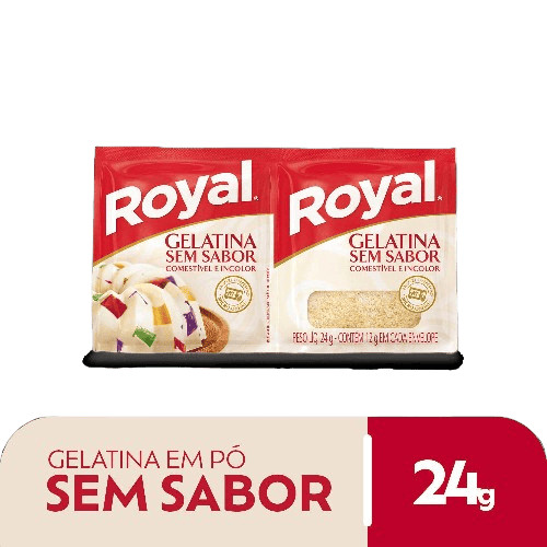 Royal Gelatina em pó sem sabor incolor 24g