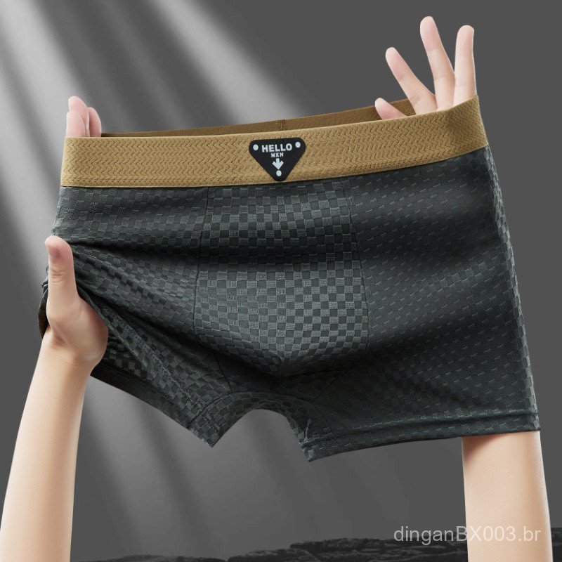 Roupa íntima masculina, cuecas boxer masculinas, shorts esportivos respiráveis e confortáveis, roupa íntima de luxo leve