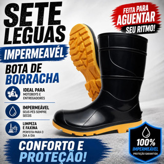 Bota De Borracha Galocha Impermeavel Sete Leguas Motoboy Pvc