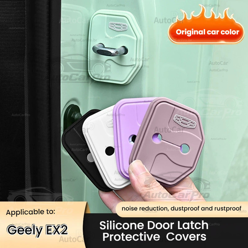 Conjunto de 4 peças adequado para a capa protetora de silicone da fechadura da porta do Geely EX2 Z4YA. ZW97