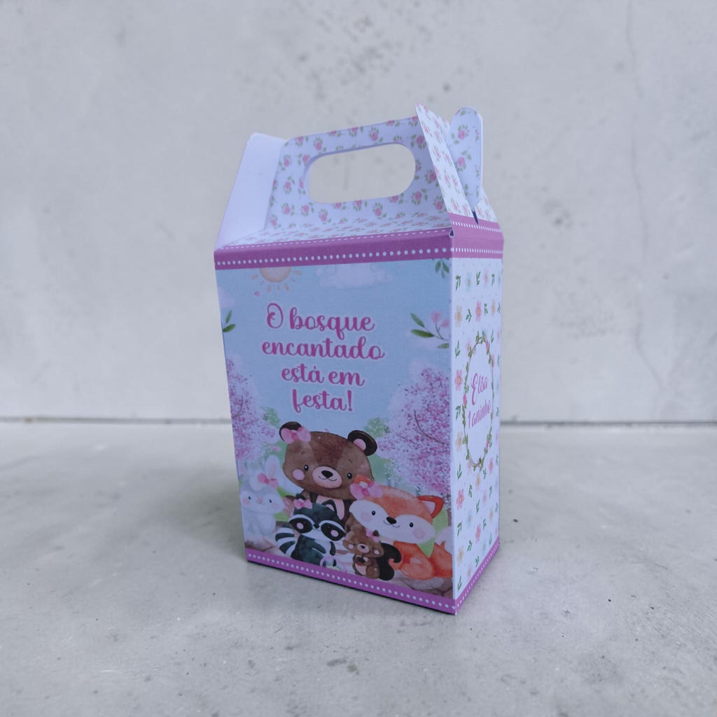 Caixa Maletinha Personalizada Bosque Encantado / Lembrancinha / Festa Infantil / Aniversário