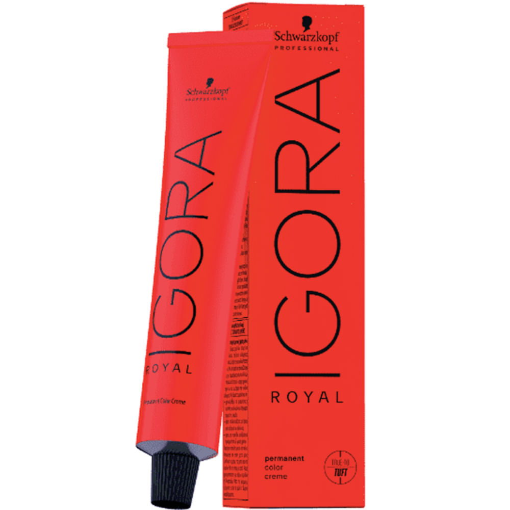 Tintura Profissional Schwarzkopf Igora Royal 7-57 Loiro Médio Dourado Cobre
