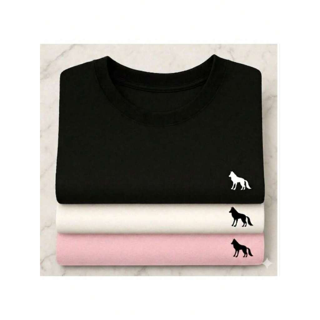 Kit 3 Camiseta Estampada 100% Algodão Acostamento Lobo Casual Verão Moda Masculina Algodão Adulto Unissex