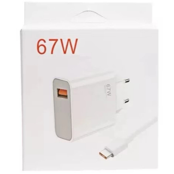 Fonte Carregador Rápido 67W Com Cabo USB Tipo C 1 Metro Carga Ultra Rapida Bivolt Universal Alta Potencia