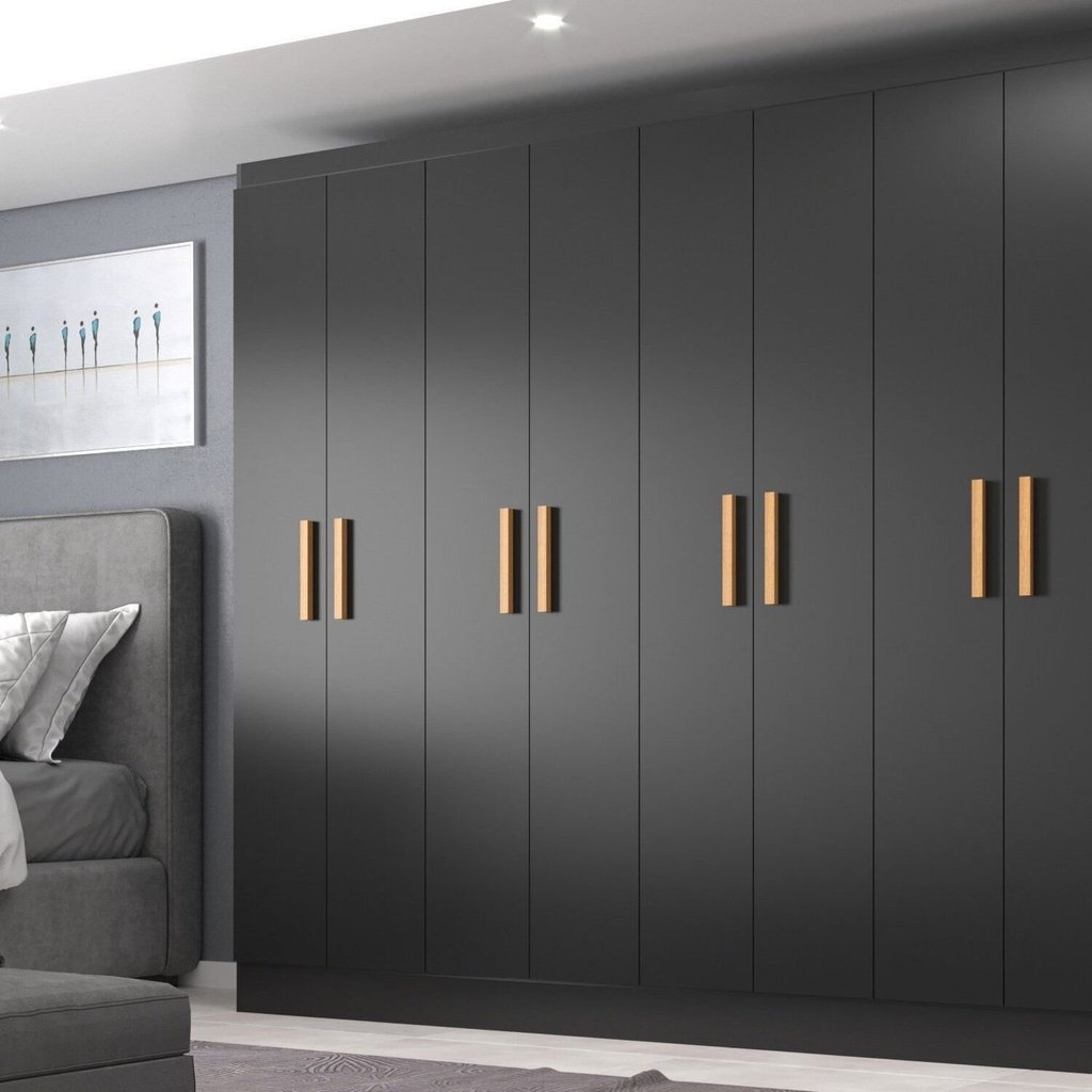 Móveis para Quarto Guarda-Roupa 8 Portas Paris Preto
