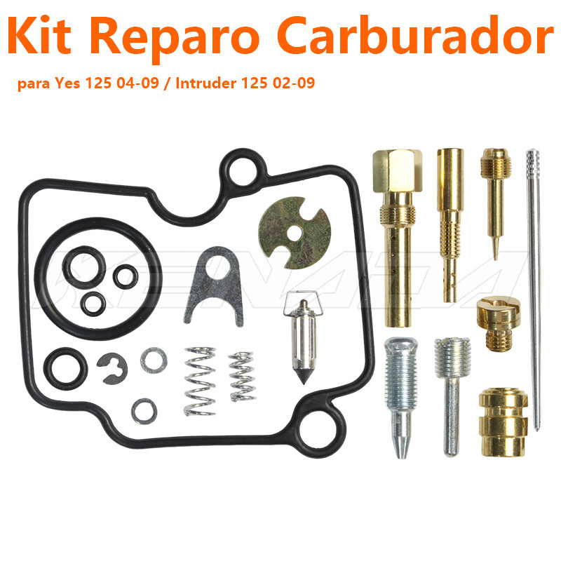 Kit Reparo Carburador YBR 125 Factor XTZ 125 Intruder 125 2009 2010 2011 2012 2013 2014 2015 2016 E ED K Pro Completo