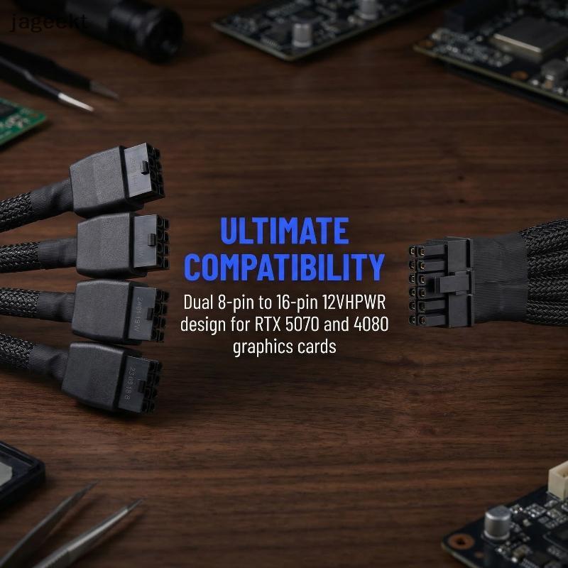 [jageekt] Cabo De Extensão De Placa Gráfica Adaptador De Alimentação De 8 Pinos Para 16 RTX4070 RTX4070Ti Plug and Play