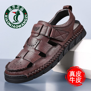Oren Woodpecker Sapatos Masculinos Verão Sola Macia Casual Sandálias Leves Couro Masculino Oco Respirável Cool Hole Shoe