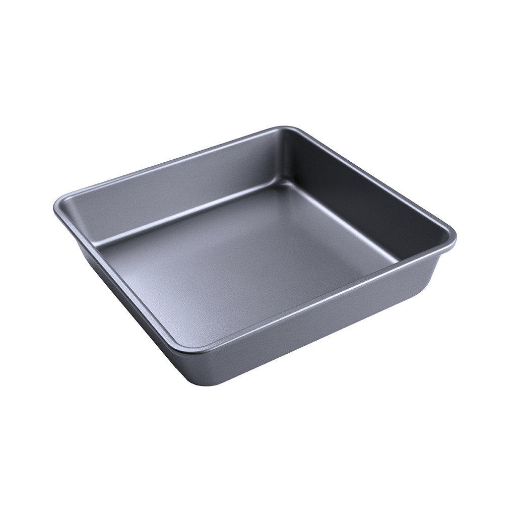 Forma quadrada para massas aço carbono cinza 24x24x5cm cromus 1 unidade