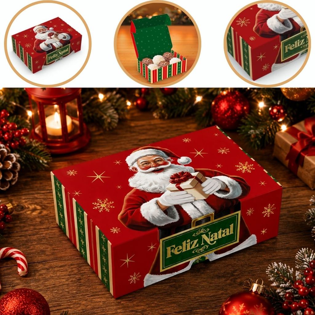 10 CAIXA P/ 6 DOCES DE NATAL 12X8X4 6173 ( NATAL IDEIA 2026 )