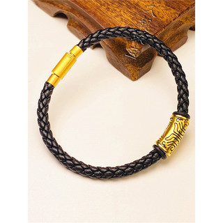 pulseira pulseira masculina Pulseira Gluttonous pulseira de couro preto masculino usar Wanfu pulseira de contas de ouro