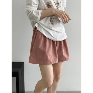 Rosa fofo Shorts feminino estilo coreano cintura alta plissado fino Casual em linha reta calças de perna larga Super agr