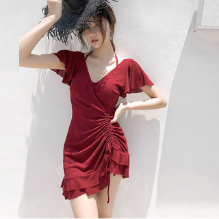 Maiô feminino High-End sentimento 2026 novo estilo vermelho adulto Plus Size gordura mm menina gorda cobrindo gordura ma