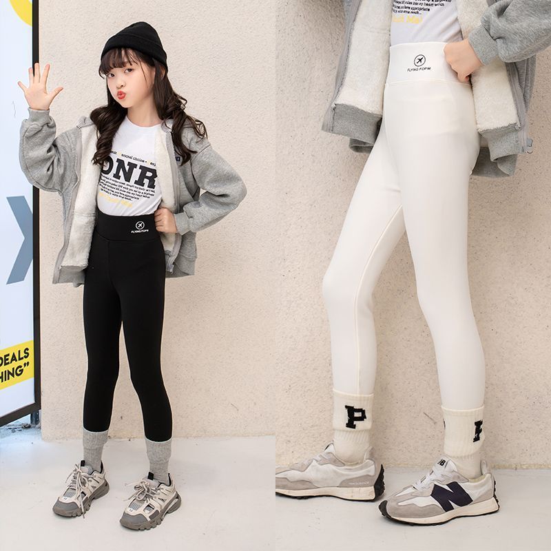 Meninas Leggings primavera outono estilo ocidental calças casuais crianças outono interior calças compridas médio grande