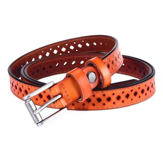 Cinto Feminino RPDM Novo, Cinto de Couro Genuíno, Design Oco, Versátil para Vestidos, Cinto Fino Simples com Furos 8.31