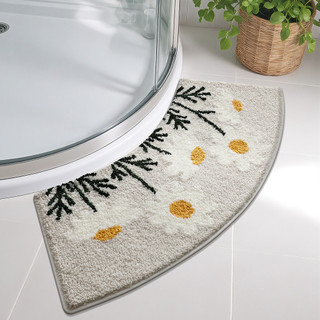 [Novo produto] chuveiro reunindo porta do banheiro tapete de pé curvo em forma de ventilador absorvente tapete de banhei