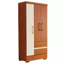 Guarda Roupas Solteiro 3 Portas 2 Gavetas Zoe